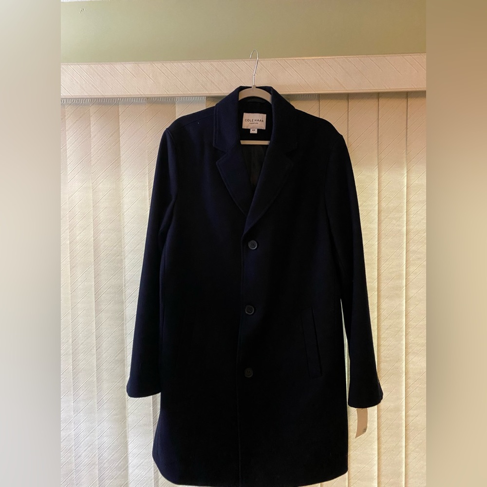 NWT Cole Hahn Men’s Signature Top Coat Navy Medium
